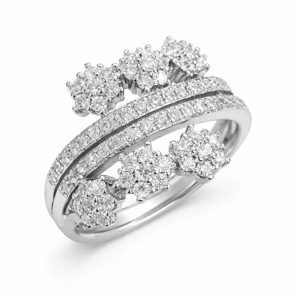 Diamond ring with a white background