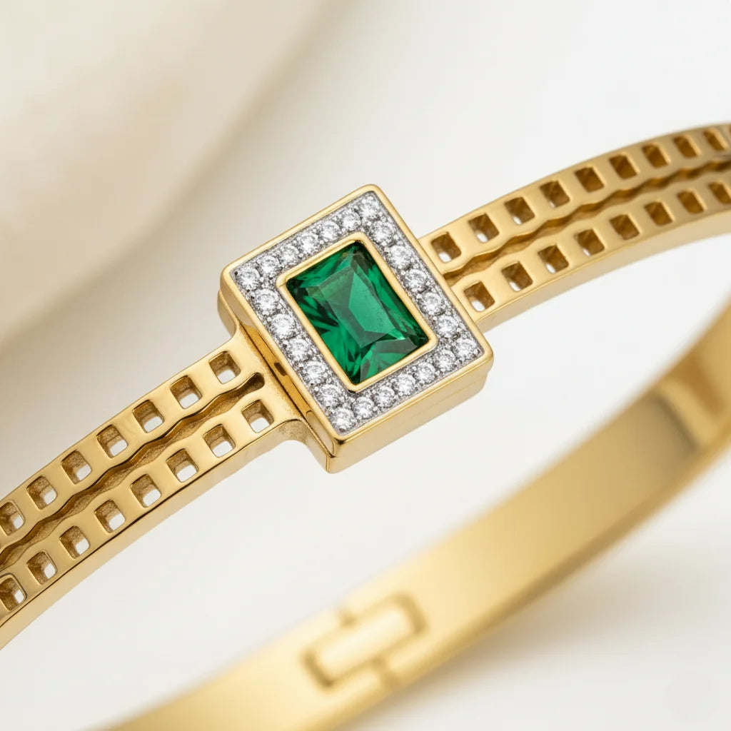 Close up green gem