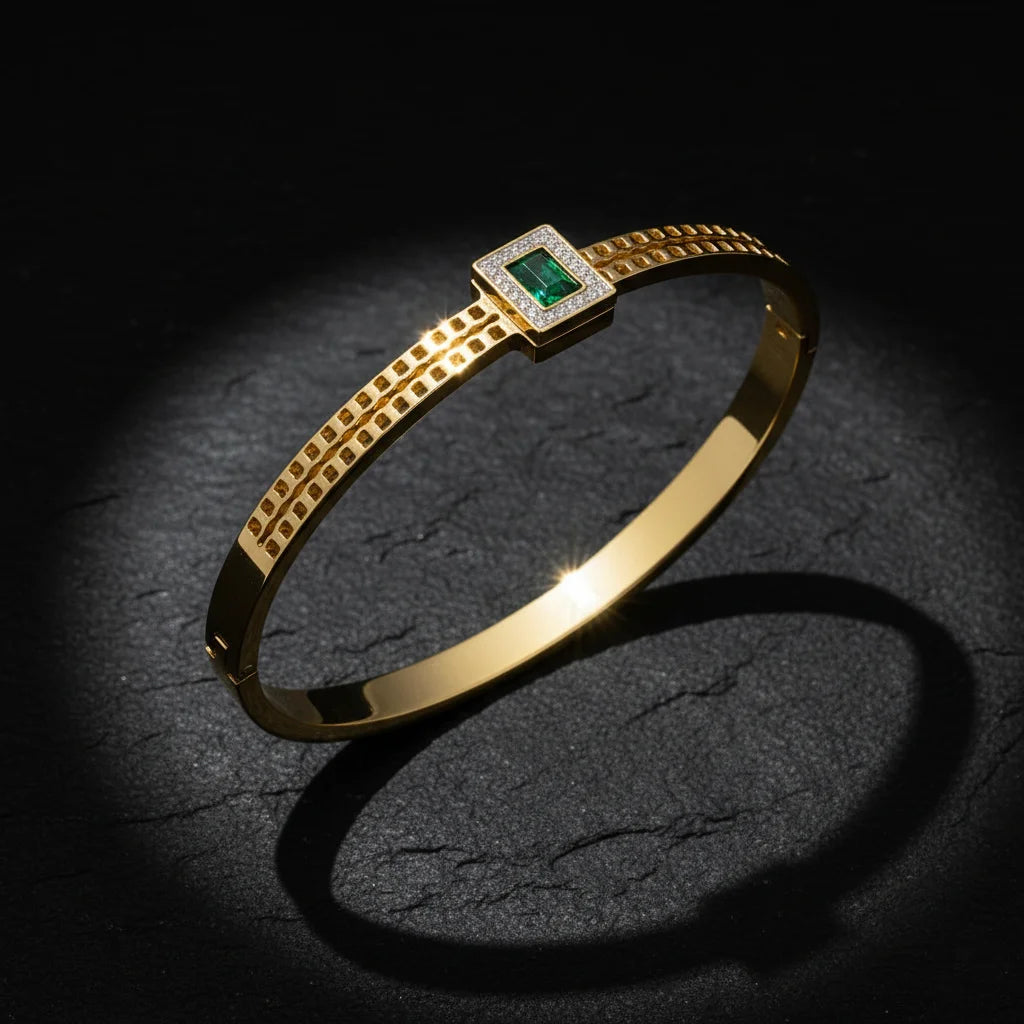 Super shinning gold green gem 