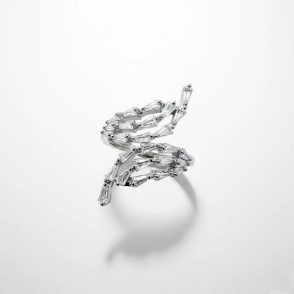 Diamond earring on a light gray background
