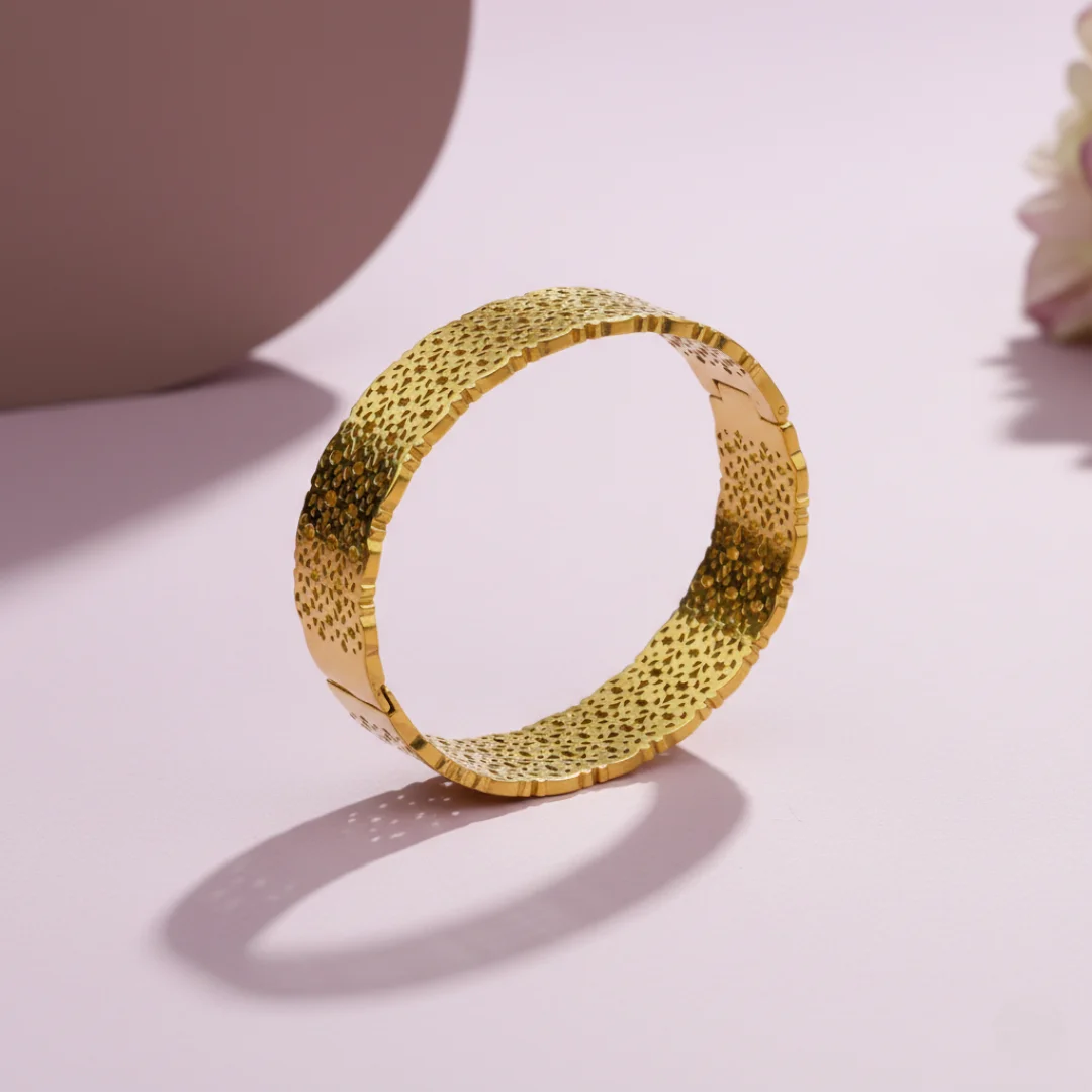 Gold plated cutwork bracelet