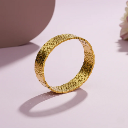 Gold plated cutwork bracelet