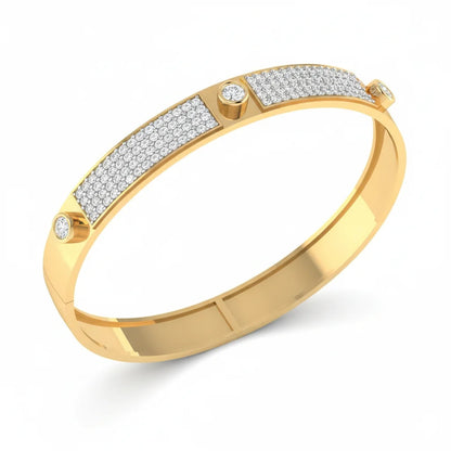 Daimond studded cuff all over on white background