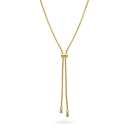 Gold necklace on a white background