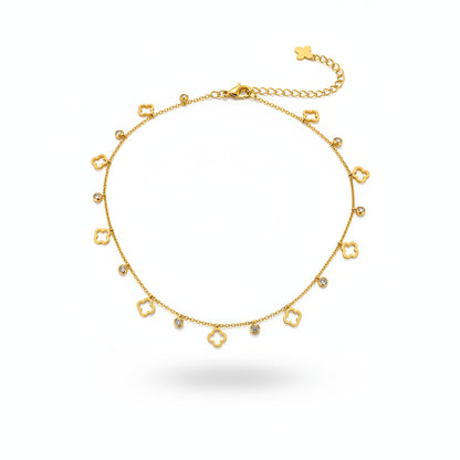 Gold Chain with diamond accents on a white background