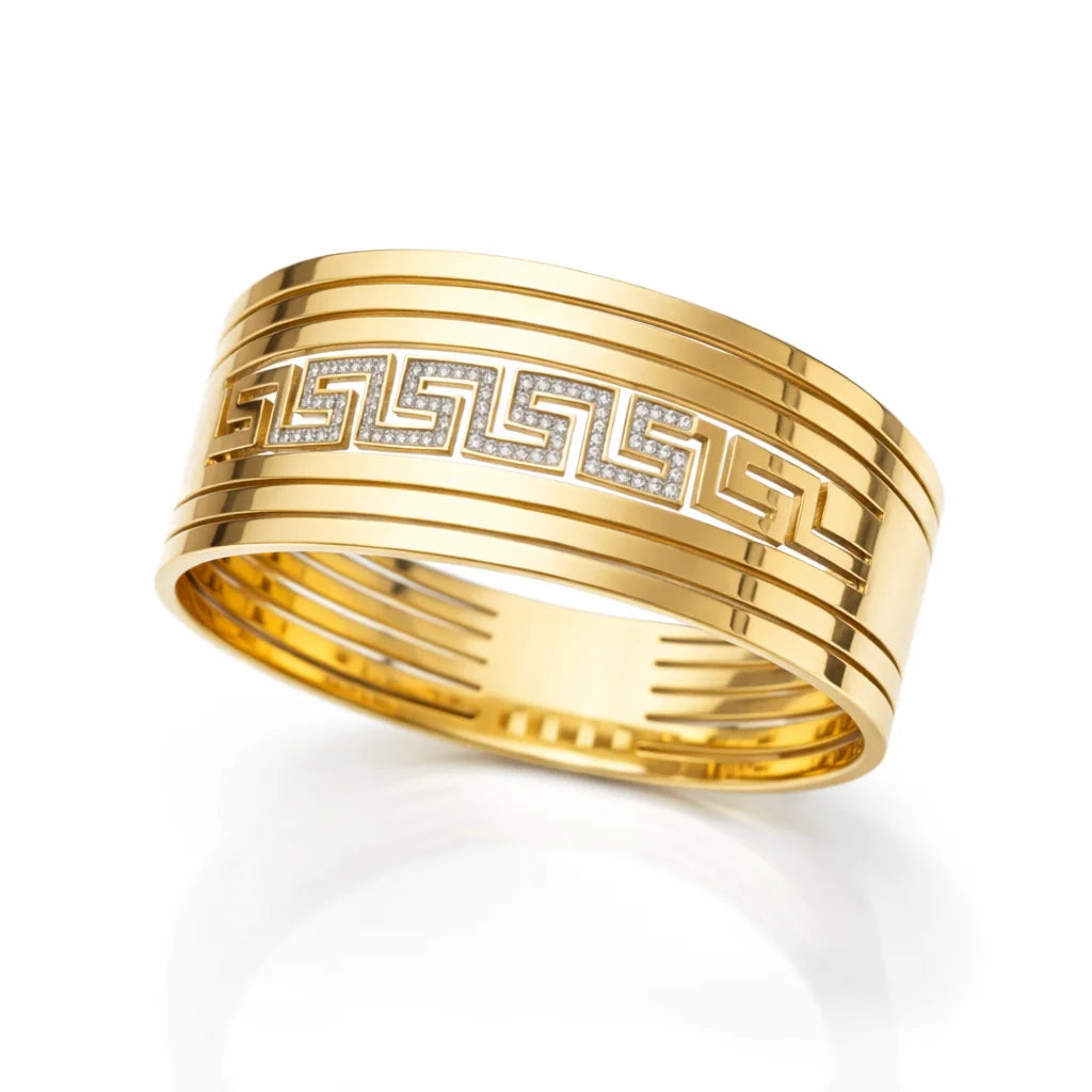 diamond solid cuff with super premium gold