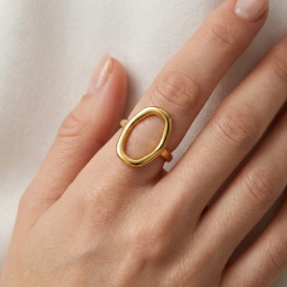 UPSIDE OVAL SHAPED RING FOR HER 