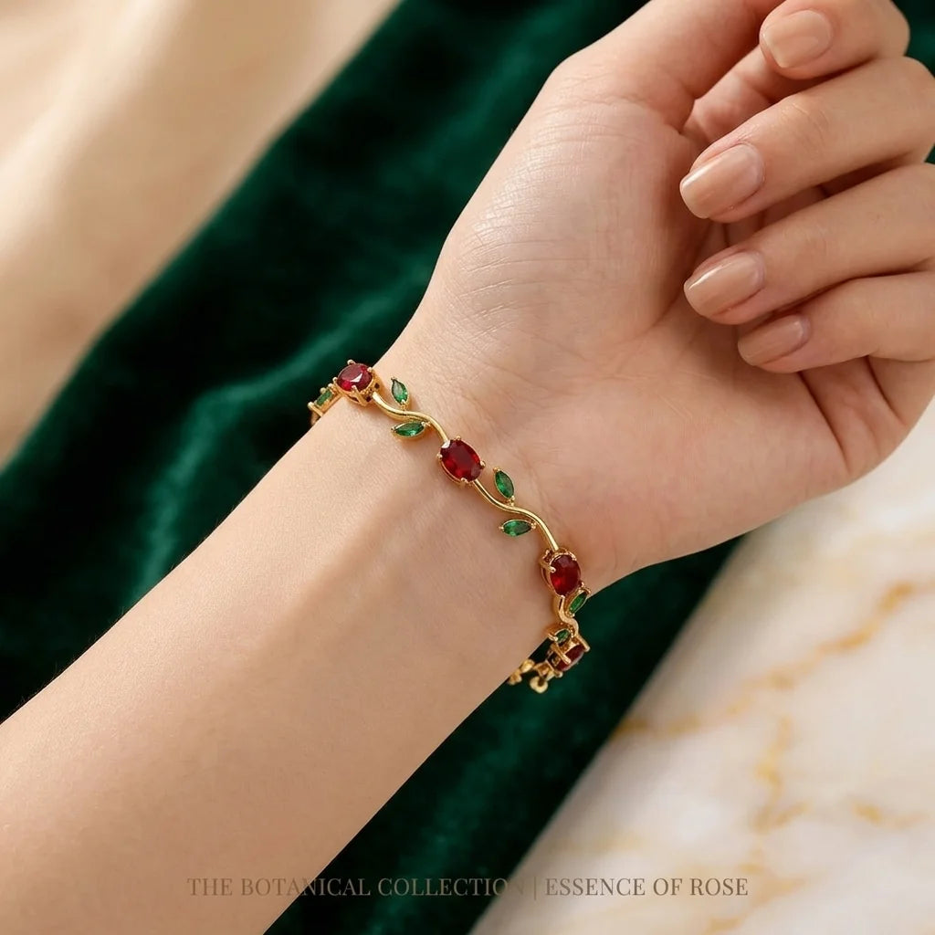 Red & Green Tulip Bracelet