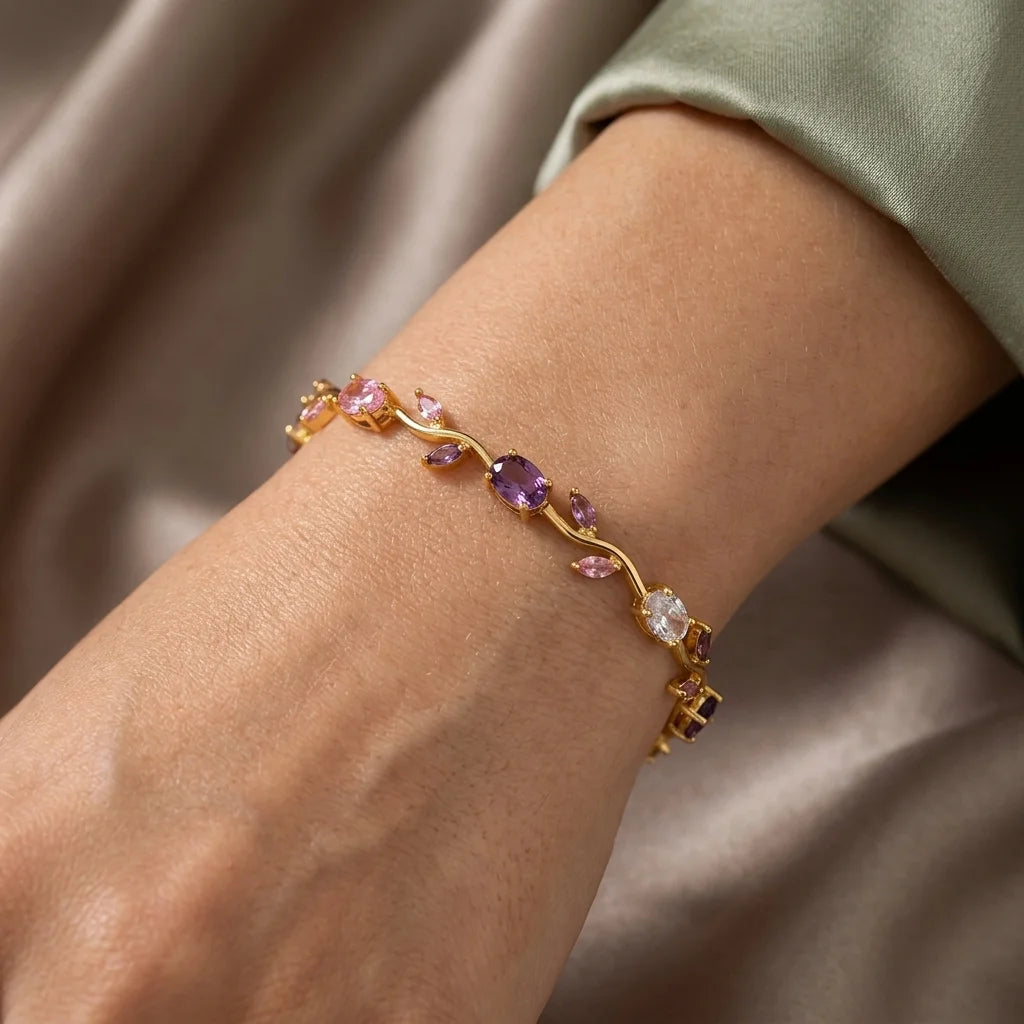 Purple Pink Tulip Bracelet
