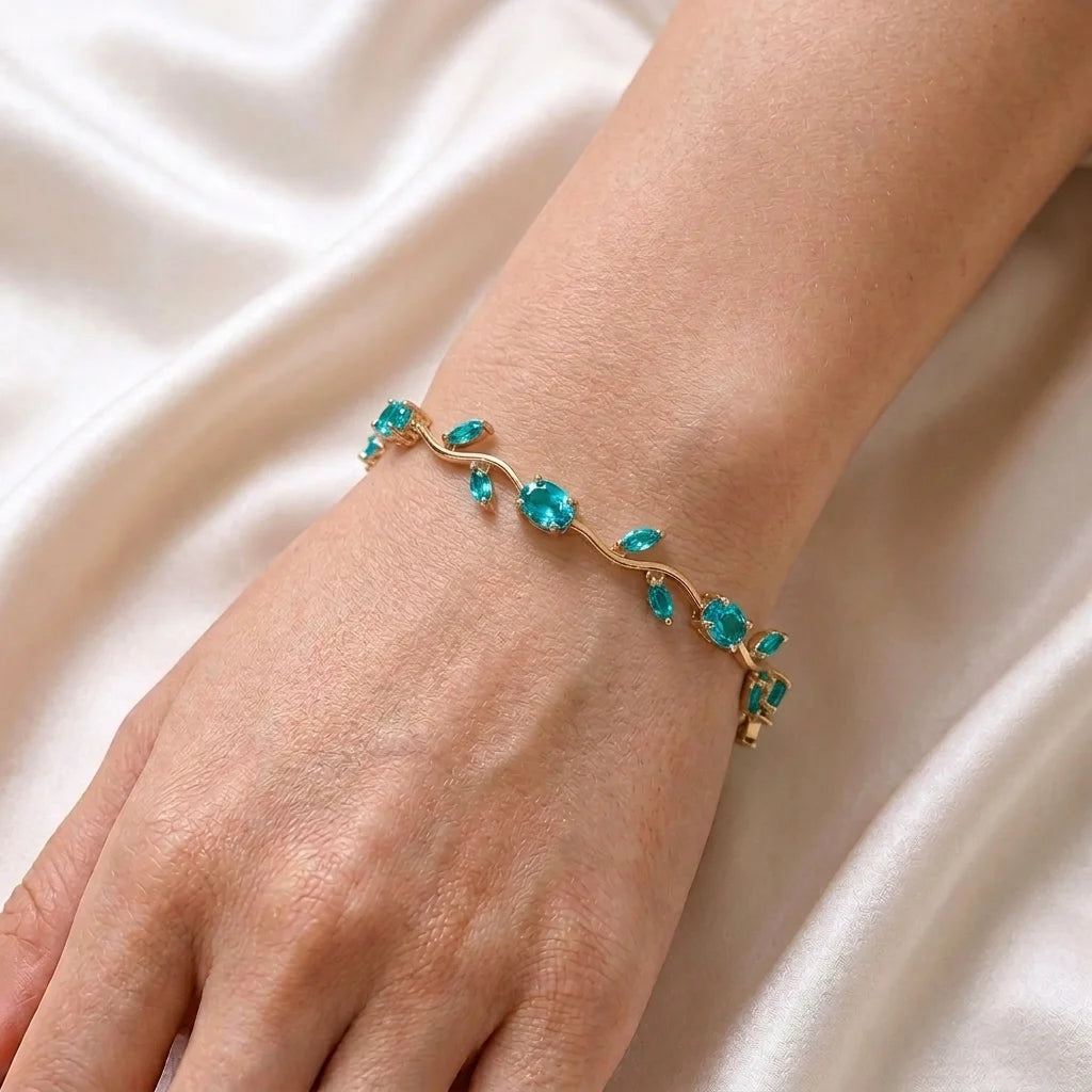 Luminous Gold-Plated Crystal Tulip Bracelet