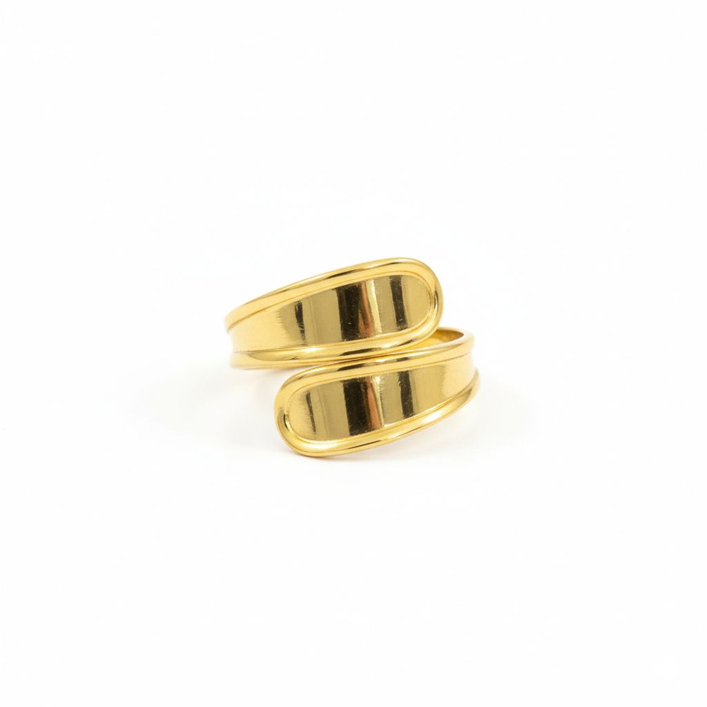 Gold ring on a white background