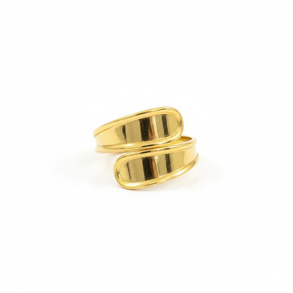 Gold ring on a white background